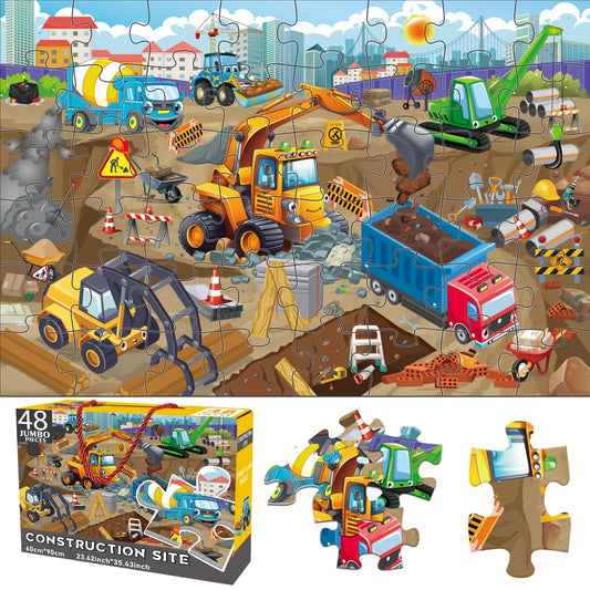 Jadeso construction-site puzzle 48 pieces supports imaginative play and focus.