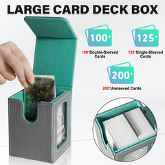 Jaffzora deck box offers easy-access mouth for quick card retrieval.