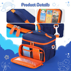Jaffzora carrying case shows multi-pocket organization for chargers and cords on trips.