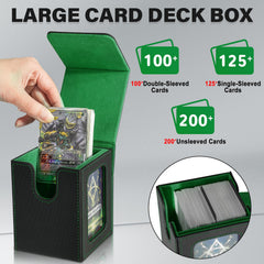 Jaffzora deck box high-capacity holds up to 100 double-sleeved cards.