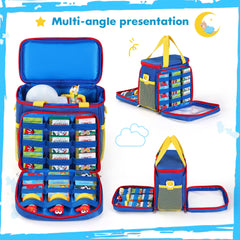 Jaffzora Dream Machine case elastic-loops hold 27 storybooks securely.
