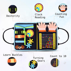 JAGSYJOY Busy Book felt fingers panel invites tactile learning.