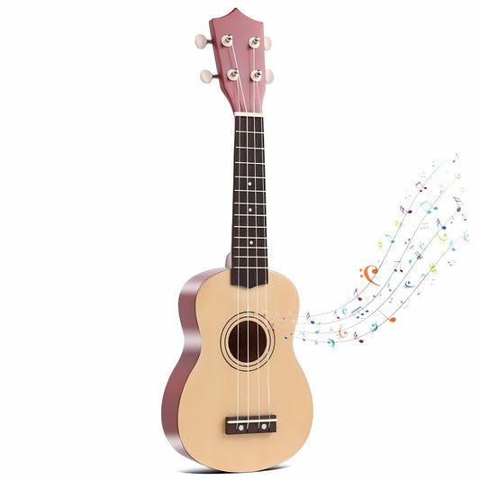 Jakeloo 21-inch wooden kids guitar with a sturdy body for clear tones.