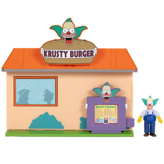 JAKKS Pacific Simpsons Krusty Burger Diorama front facade for immersive Springfield scenes.