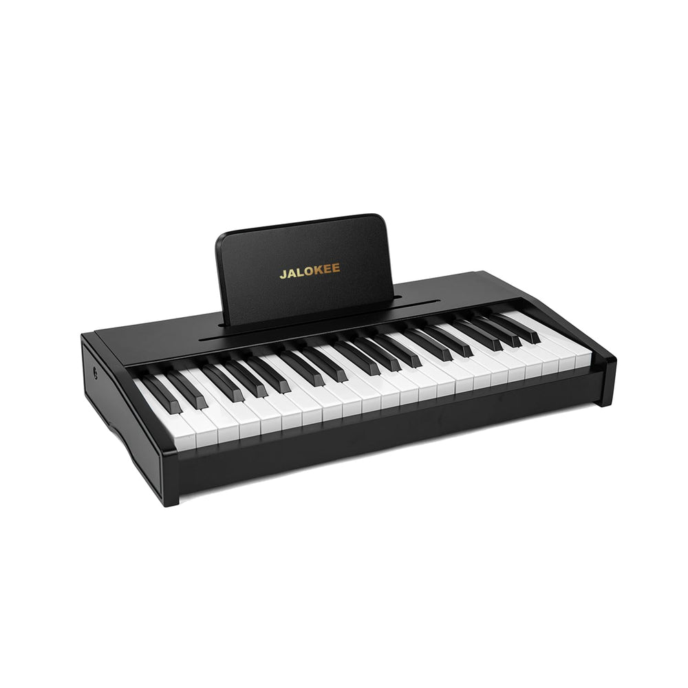 JALOKEE Kids Piano 37-key front view with compact wooden design for gentle practice.