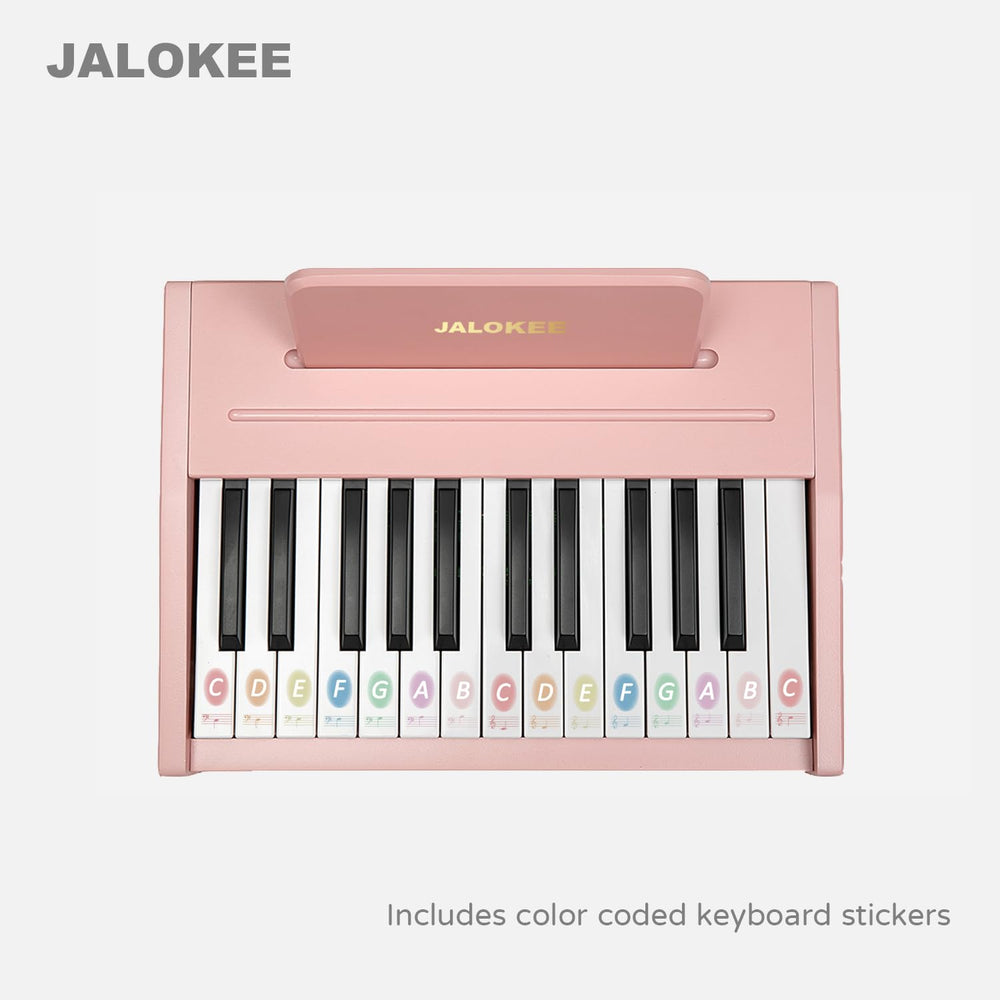 JALOKEE Kids Piano Keyboard features color-coded stickers for quick recognition.