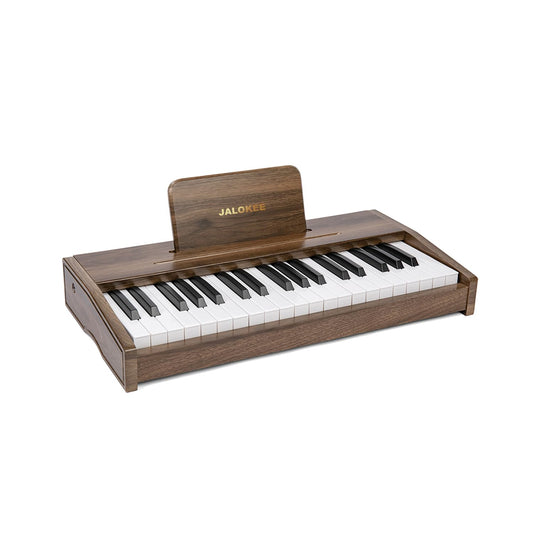 JALOKEE Kids Piano Keyboard in walnut wood with durable daily play.