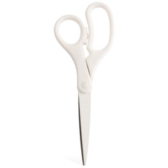 JAM Paper precision scissors with white ergonomic handle for smooth cutting