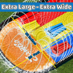 JAMBO slip splash and slide sprinkler system provides even wetness along the slide.