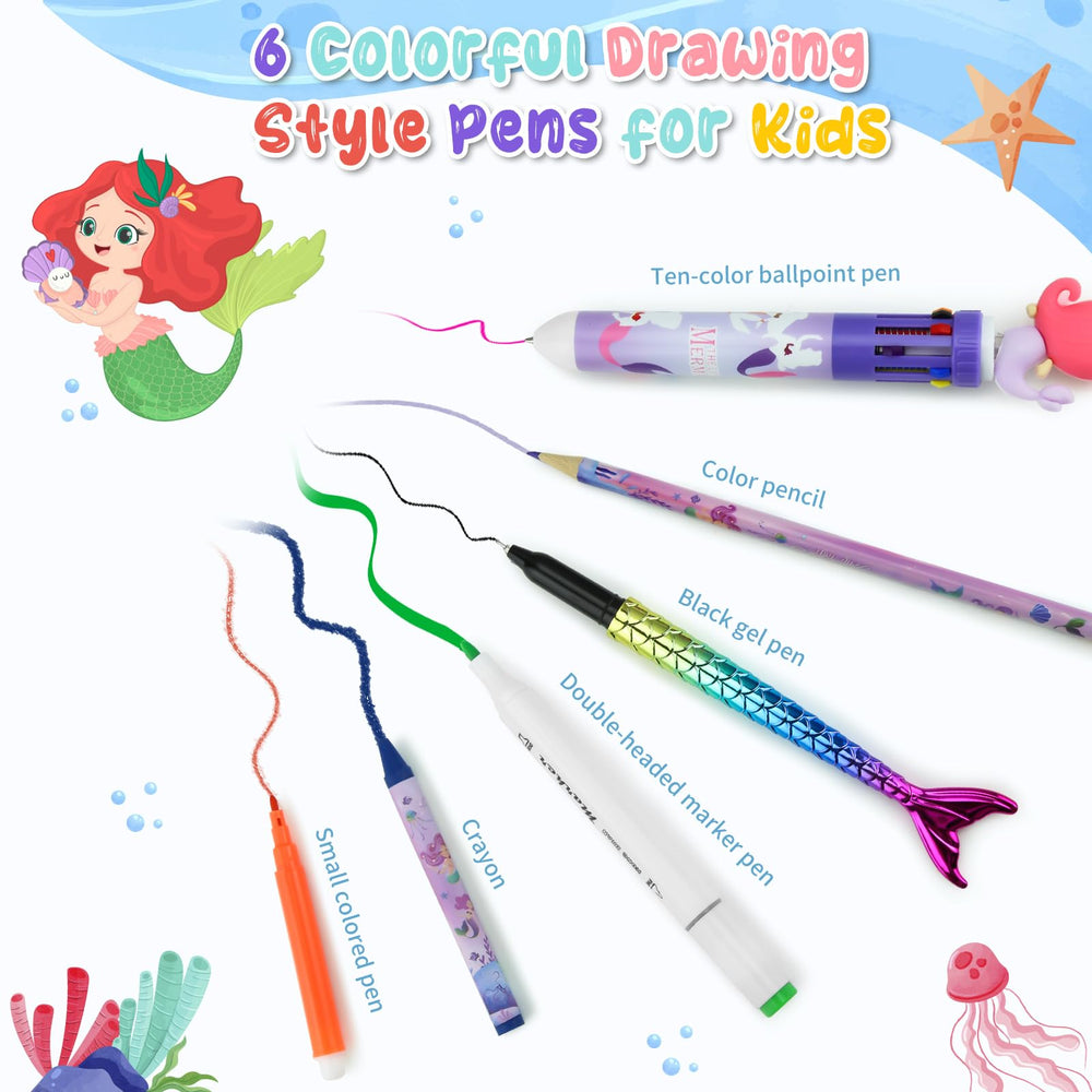 JAMIEWIN mermaid coloring pencils provide smooth shading and rich lines