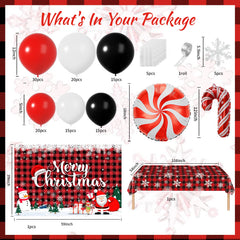 Janinus Merry Christmas backdrop complements the decor with photo-ready appeal.