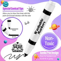 Janjlaugh conical-tip markers close-up showing versatile broad lines and precision.