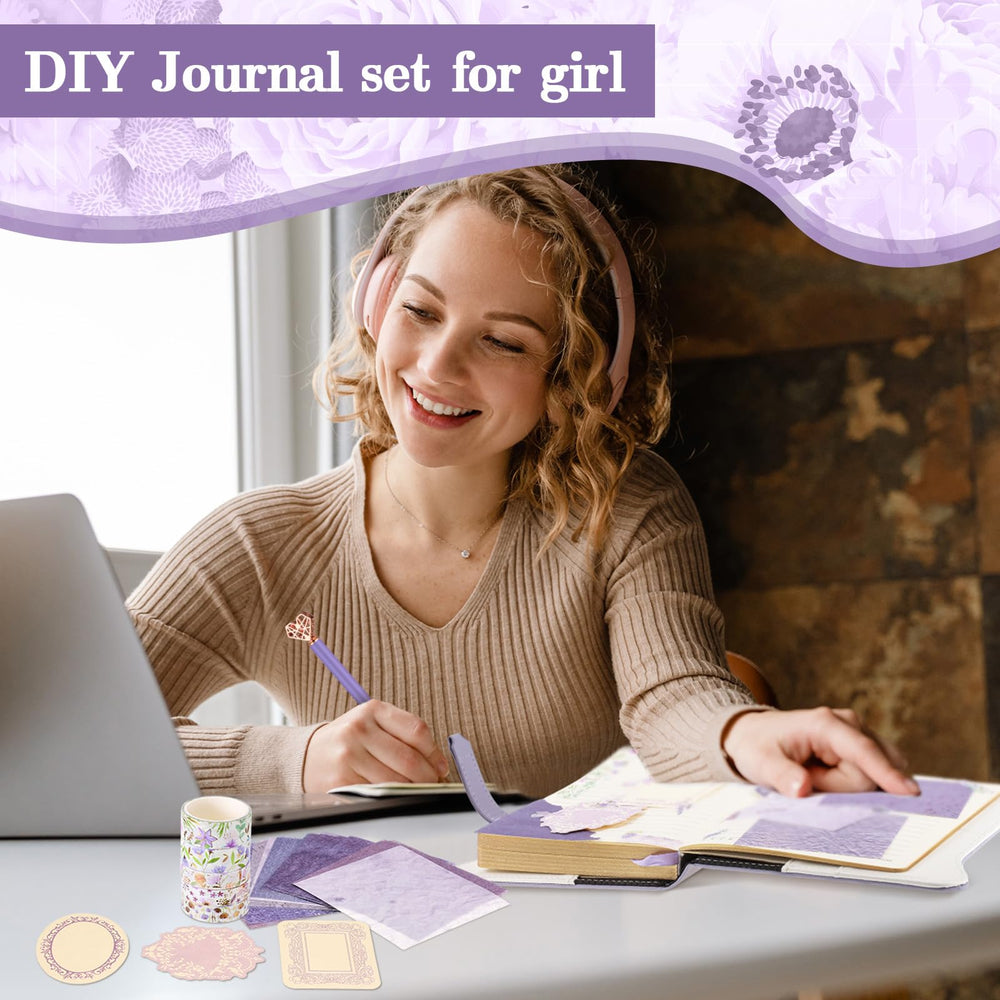Janlaugh self-adhesive flower stickers to embellish pages.
