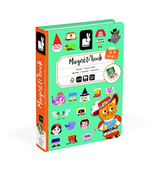 Janod Magneti'Book Story magnetic pieces spread for imaginative character creation.