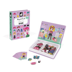 Janod MagnetiBook box with girl costume magnets for imaginative dress-up play