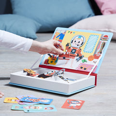 Janod MagnetiBook design cards guide kids toward eight figures.