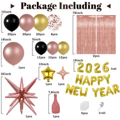 Januinus black-gold balloons detail add elegant accents to your arch and decor.