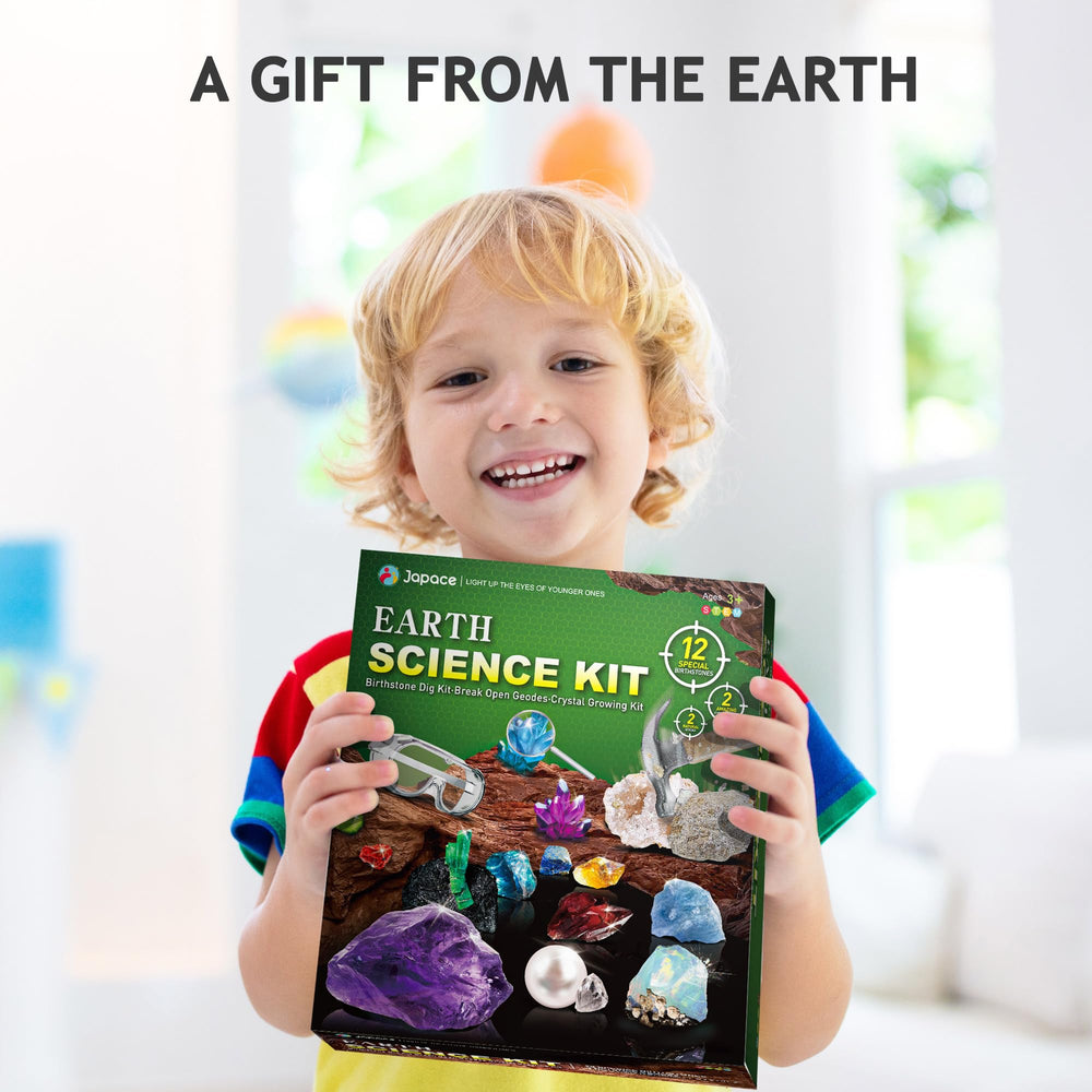 Gem collection box organized gems from Japace Earth Science Kit