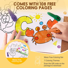 Jar Melo crayons on paper displaying bright colors for early learning