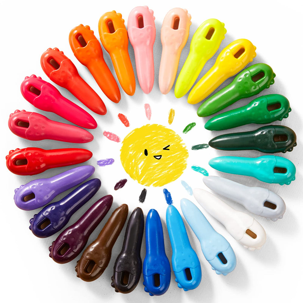 Jar Melo mess-free crayons on paper: vibrant colors, clean use.