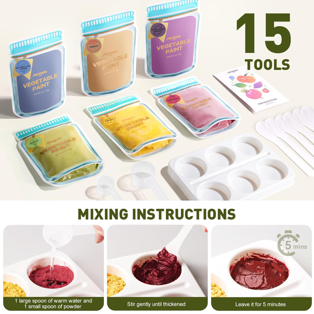 Jar Melo brown powder finger paints for natural earth tones in crafts.