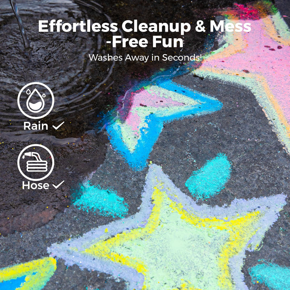 Jar Melo vibrant colors on pavement inviting expansive sidewalk art