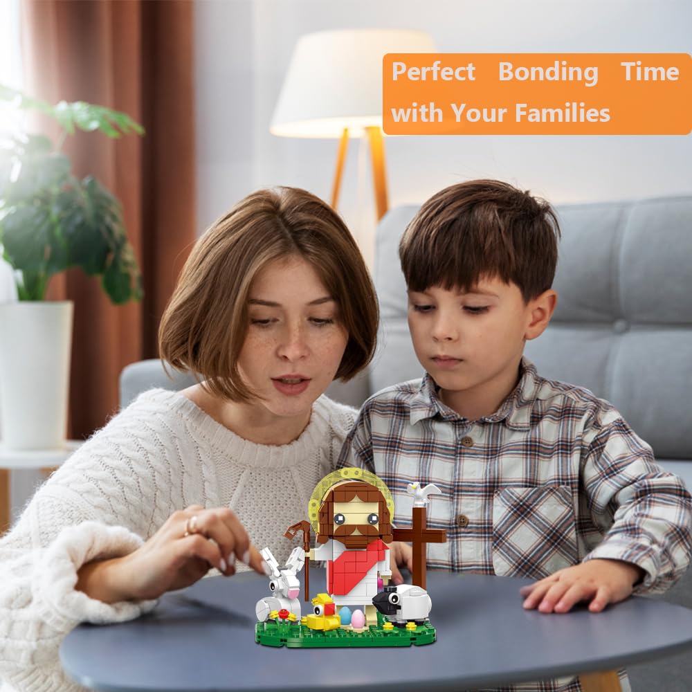 Jarsant Jesus Building Block Set cross detail highlighted as decorative centerpiece