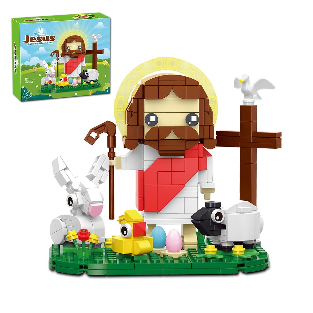 Jarsant Jesus Building Block Set front view showcases colorful figures for family learning