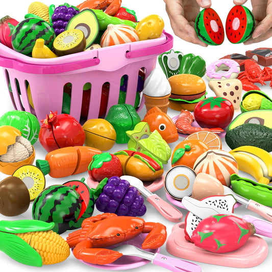 JASNKKONT cutting play food fruits for imaginative slicing play, promoting fine motor skills.