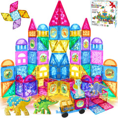 Jasonwell 110pcs magnetic tiles set for versatile building and early STEM exploration