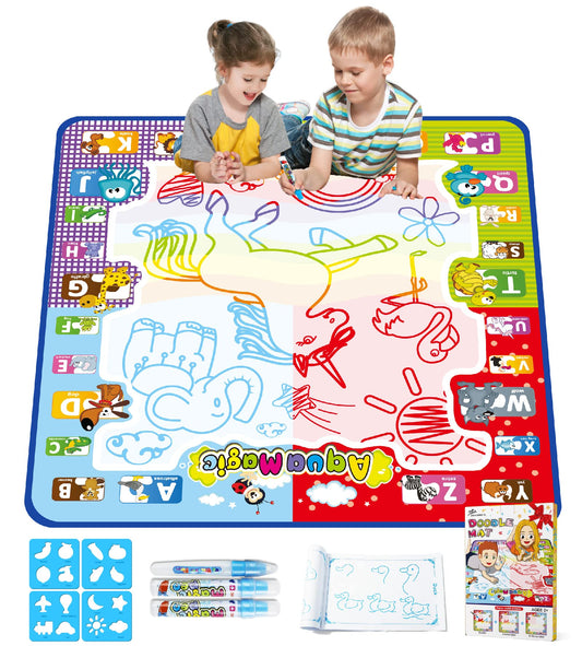 Jasonwell Aqua Water Doodle Mat shows a large 31x31 inch drawing area for kids