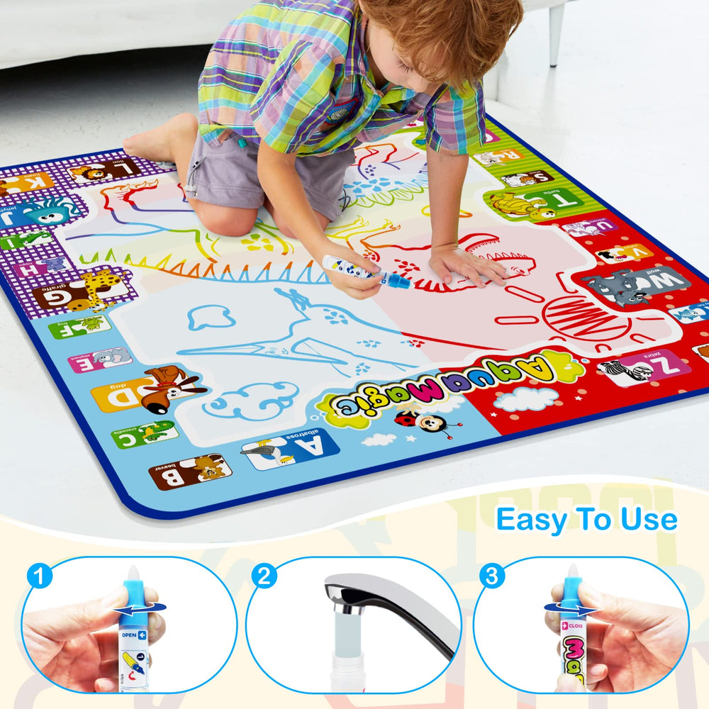 Jasonwell Aqua Water Doodle Mat in use with ongoing doodling session