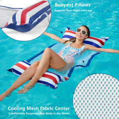 Jasonwell inflatable pillow supports neck while drifting on a sunny lake