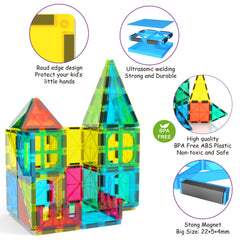 Jasonwell magnetic tiles colorful shapes help kids learn colors and shapes during play