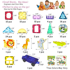 Jasonwell magnetic tiles support STEM learning through colors and shapes.
