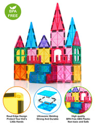 Jasonwell magnetic tiles encourage family play and cooperative construction at home
