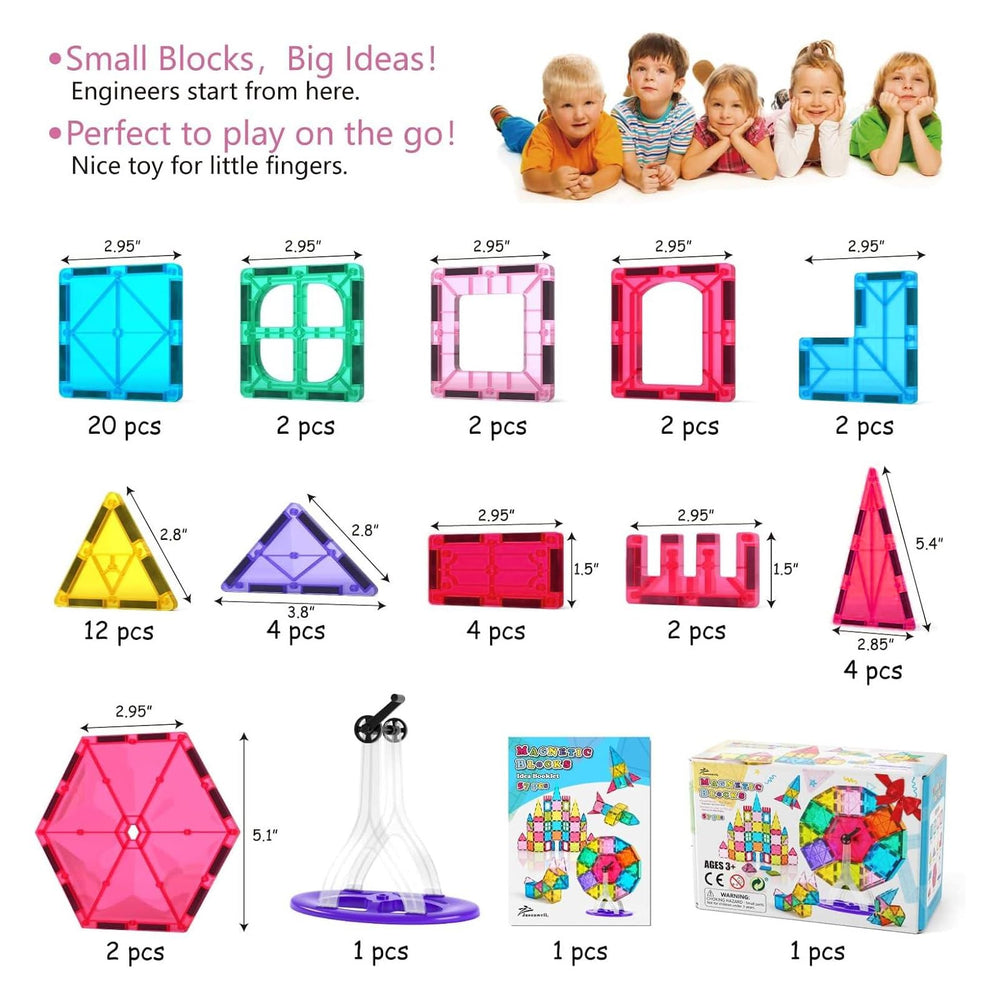 Jasonwell magnetic tiles use strong magnets for stable, easy builds