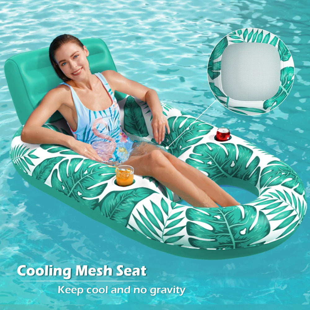 Jasonwell float features a dedicated foot area to dip legs for cooling.