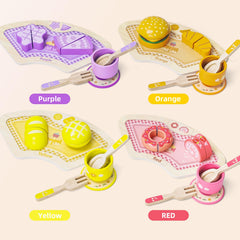JAUNTY tea party set colorful food for sorting and color recognition.