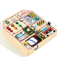 JAUNTY Busy Board radio area fosters imaginative roleplay and focused playtime