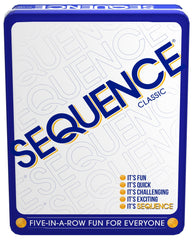 Jax Sequence in a Tin game board ready for quick family play