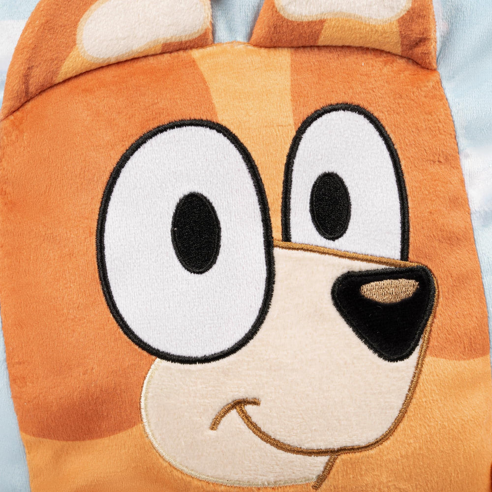 Jay Franco Bluey Bingo 3D Snuggle Pillow packaged for gifting or display