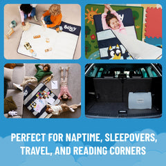 Jay Franco Bluey nap mat offers 46x20 sleeping surface for kids