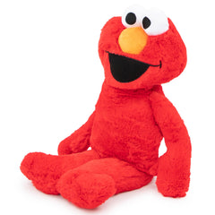 Jay Franco Elmo pillow buddy close-up shows plush surface for cozy hugs.