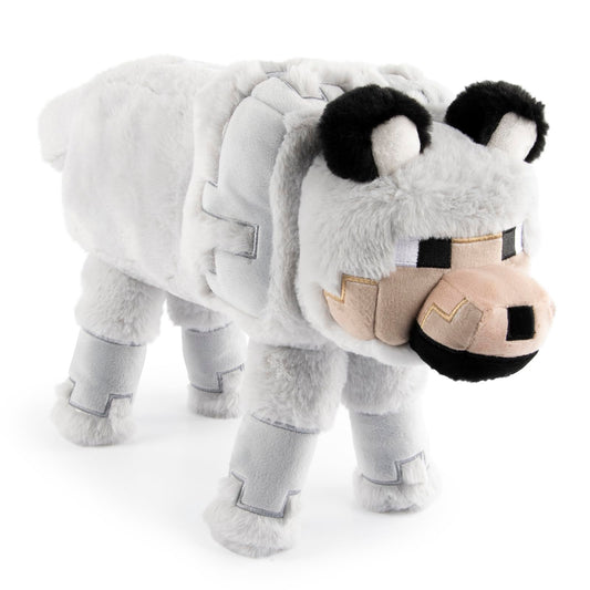 Jay Franco Minecraft Wolf Pillow Buddy, 19-inch gray plush, for cozy bedtime cuddles.