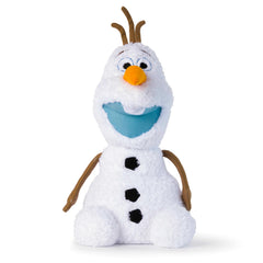 Close-up of Olaf plush fabric shows soft polyester microfiber texture.