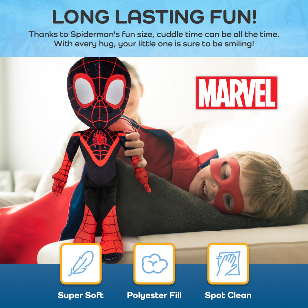 Close-up of the Spidey and His Amazing Friends collection fabric.