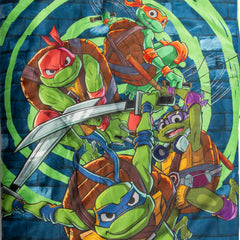 Bright TMNT print enhances kids rooms with playful, inviting decor.