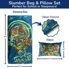 Jay Franco TMNT slumber pillow provides extra neck support for sleepovers.