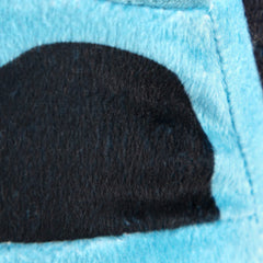Side view of the Jay Franco Megalodon plush pillow highlighting its compact size.